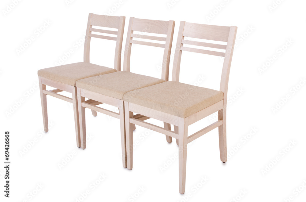Row of chairs isolated on the white Row of chairs isolated on the white