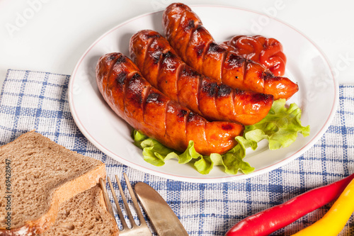 Grilled sausage.