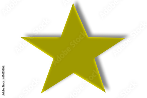 Shiny golden star icon on white background