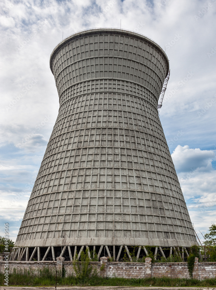 Cooling tower of the cogeneration plant in Kyiv, Ukraine