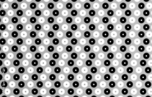 Black and white wheels on grey background