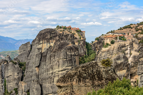 Monasteries on top of Meteora rocks in Greece