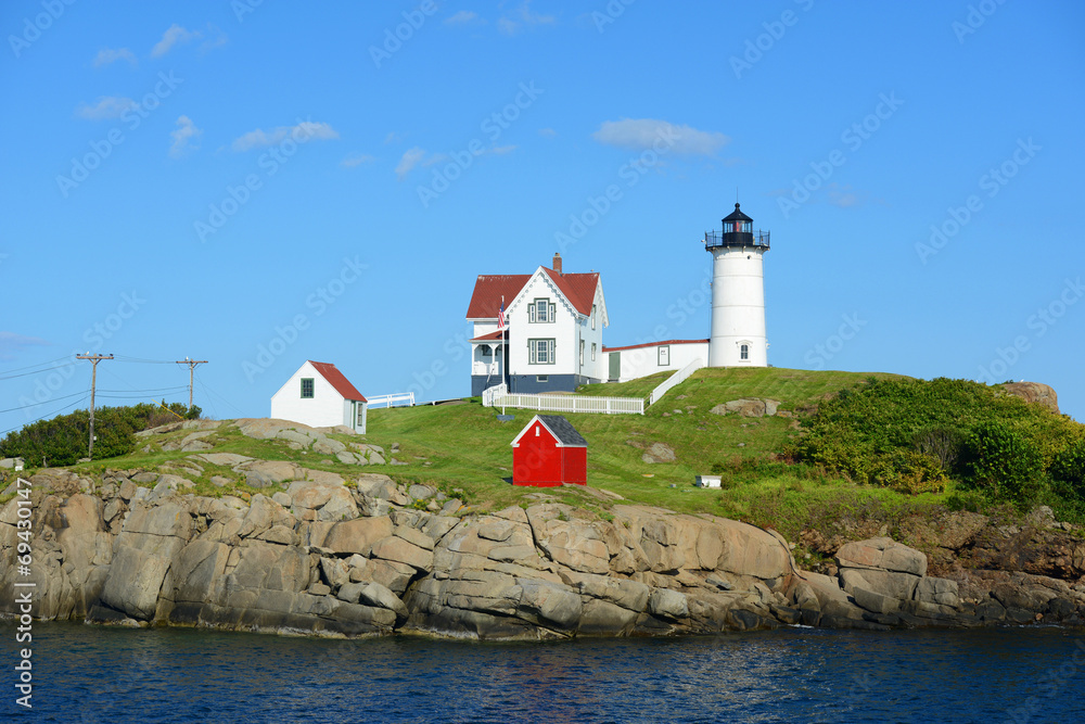 Cape Neddick Lighthouse, Old York Village, Maine, USA