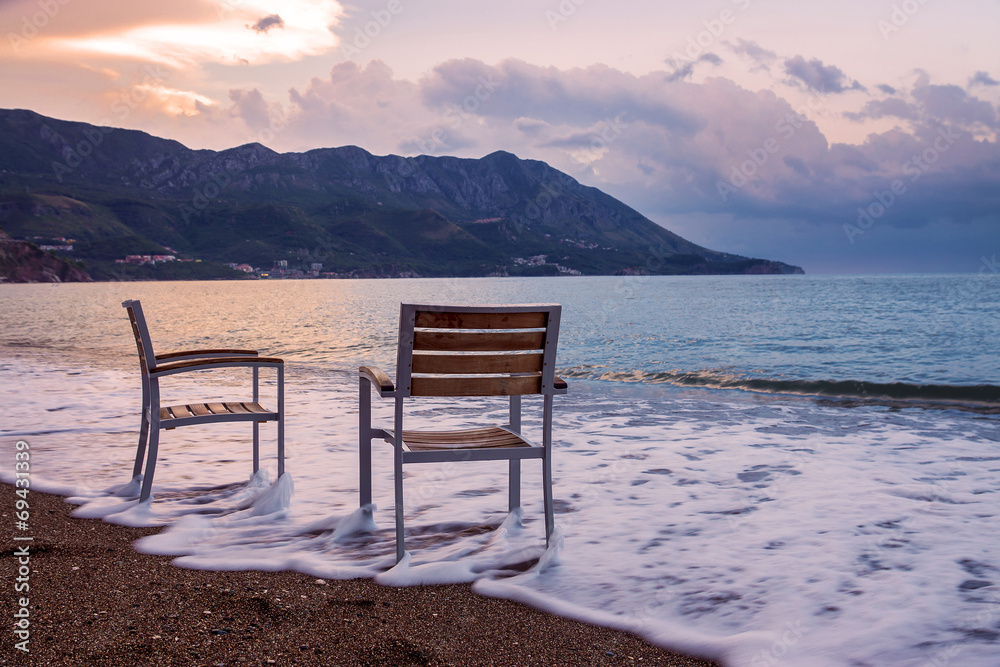 two chairs on the beach