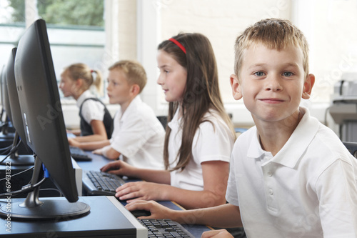 Male Elementary Pupil In Computer Class