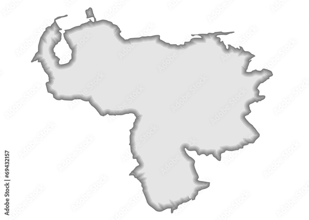 gri renkli venezuela haritası