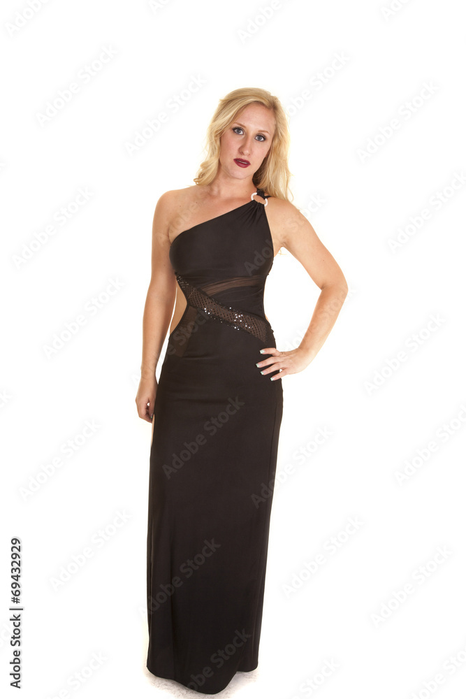 woman in a fancy long black dress woman in a fancy long black dress