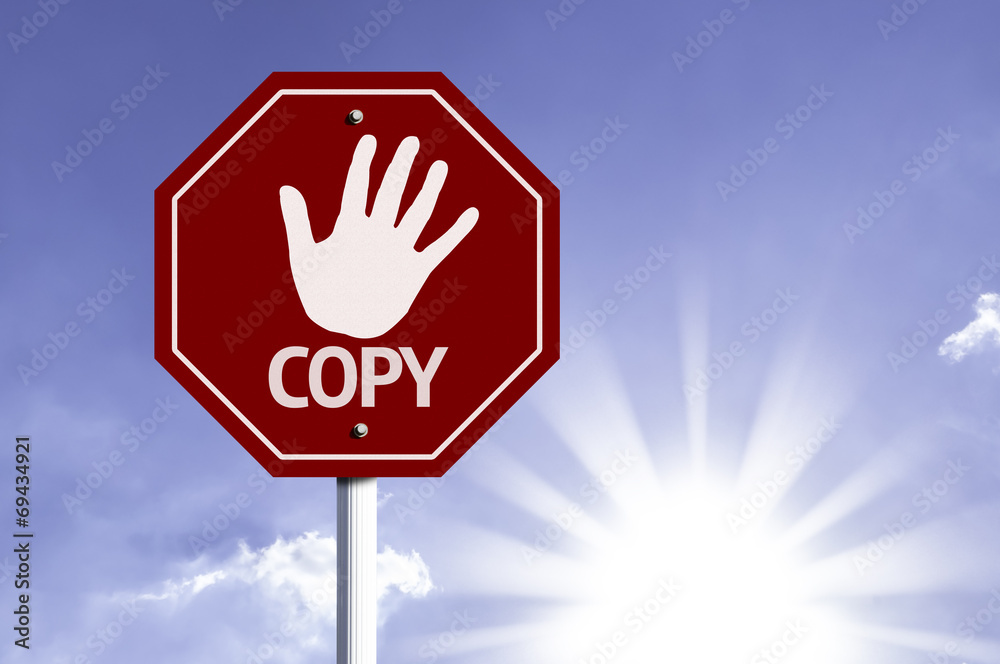 Stop Copy red sign with sun background Stop Copy red sign with sun background