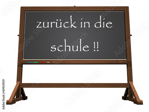 School blackboard german back to school - 3D render