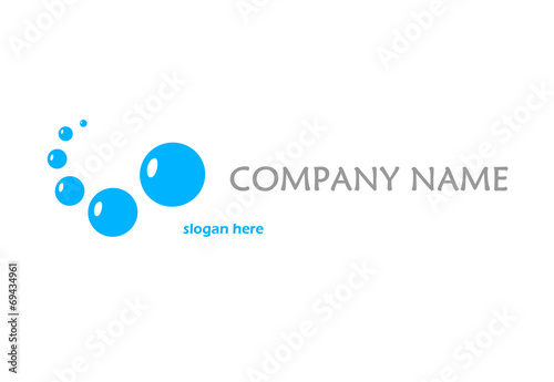 Blue logo with bubbles