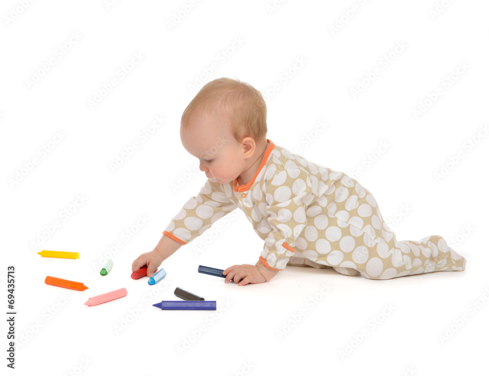 Infant child baby toddler sitting drawing painting Infant child baby toddler sitting drawing painting
