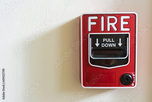 Obraz na plátně Fire alarm on white background .