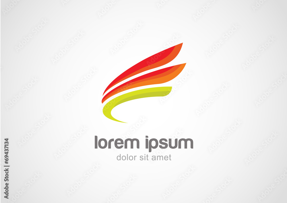 vector 3d abstract wing flying logo for company isolated vector 3d abstract wing flying logo for company isolated