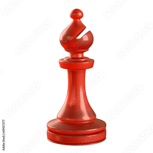 Leinwand Poster Bishop chess. Clipping path included.