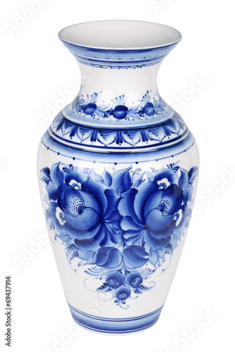 Gzhel vase, isolated