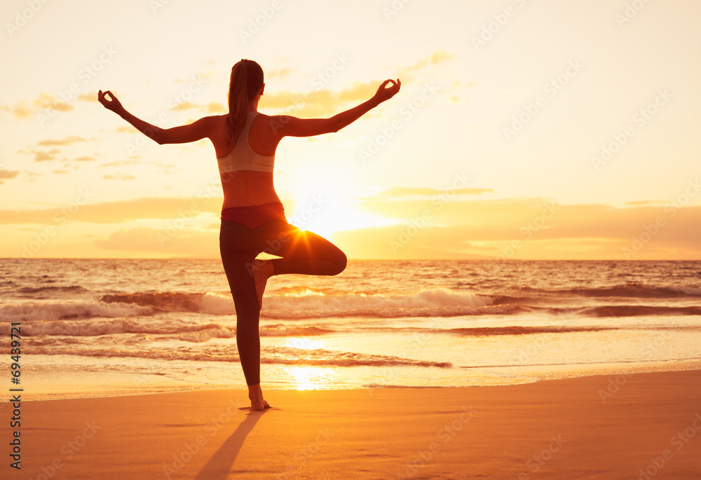 Yoga Woman at Sunset