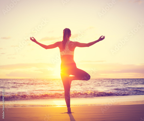 Yoga Woman at Sunset