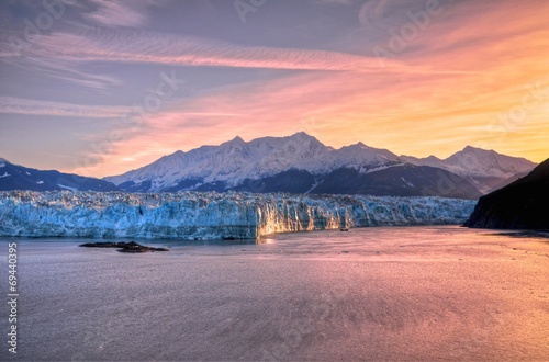 Sunrise at Hubbard Glacier Alaska. photo