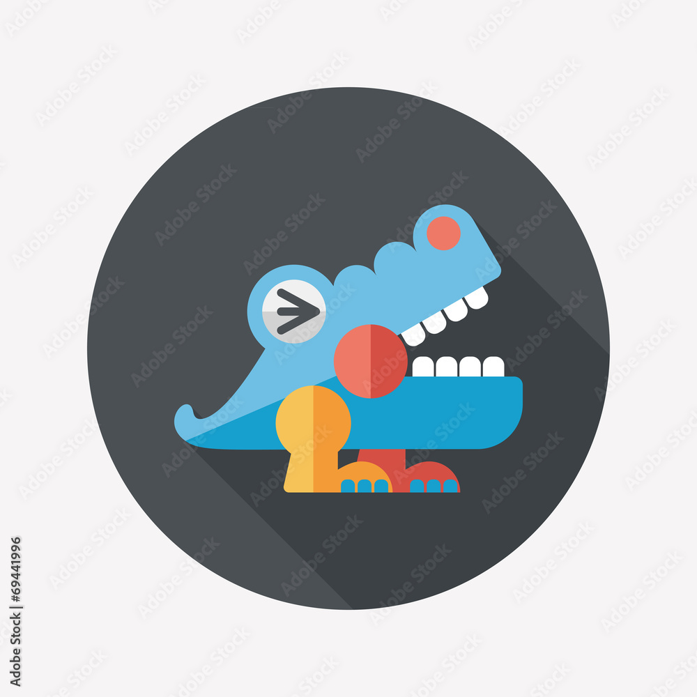 crocodile toy flat icon with long shadow,eps10 crocodile toy flat icon with long shadow,eps10