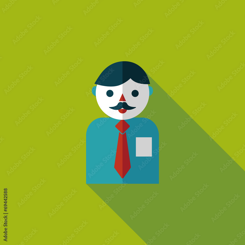 businessman flat icon with long shadow,eps10