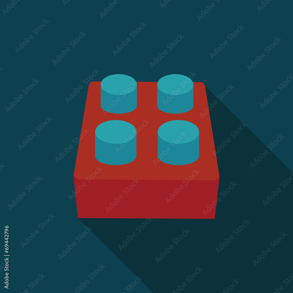 bricks toy flat icon with long shadow,eps10 bricks toy flat icon with long shadow,eps10