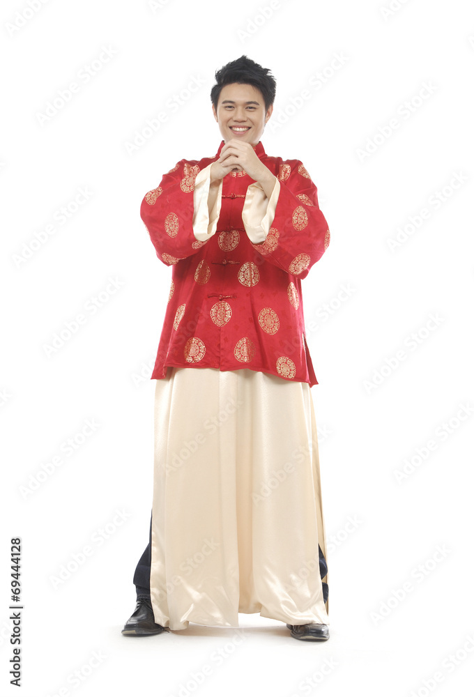 young Asian man with gesture of congratulation young Asian man with gesture of congratulation