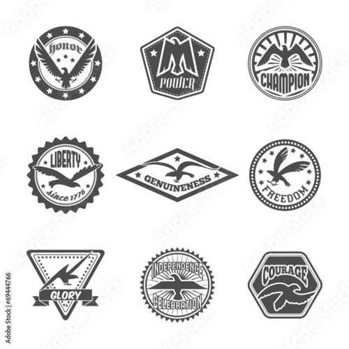 Eagle label icon set