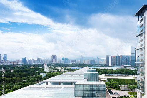 Aerial view of chinese city shenzhen