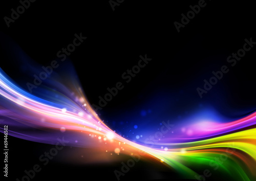 Abstract rainbow sparkling wave