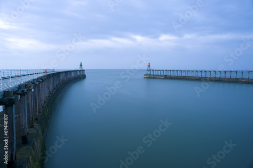 Entrance to the harbour at Whitby  North Yorkshire