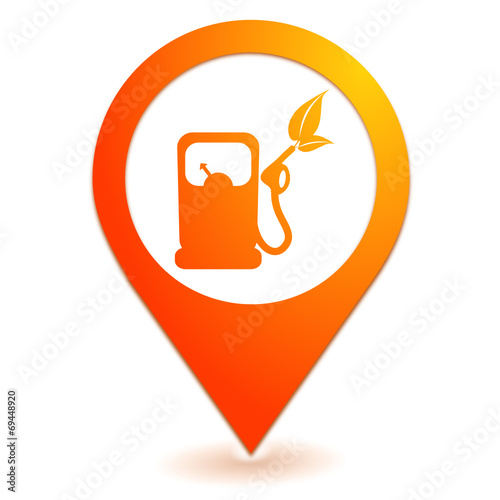 carburant naturel sur symbole localisation orange