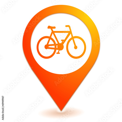 piste cyclable sur symbole localisation orange