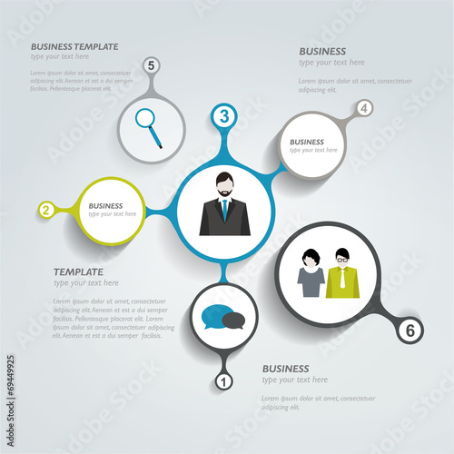 Circle infographic chart. Vector template.