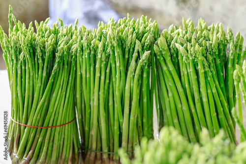 Fresh asparagus on the market
