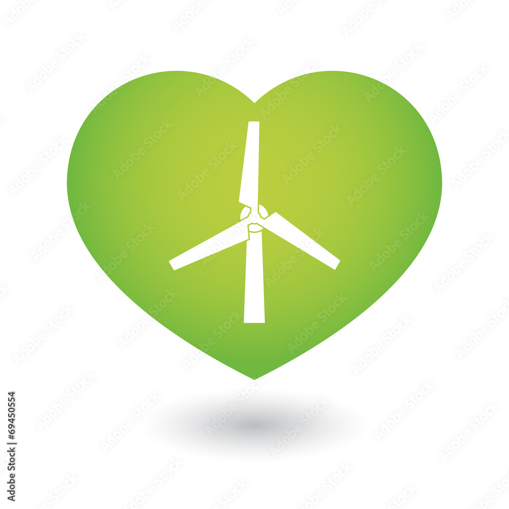 Heart icon with a wind generator Heart icon with a wind generator