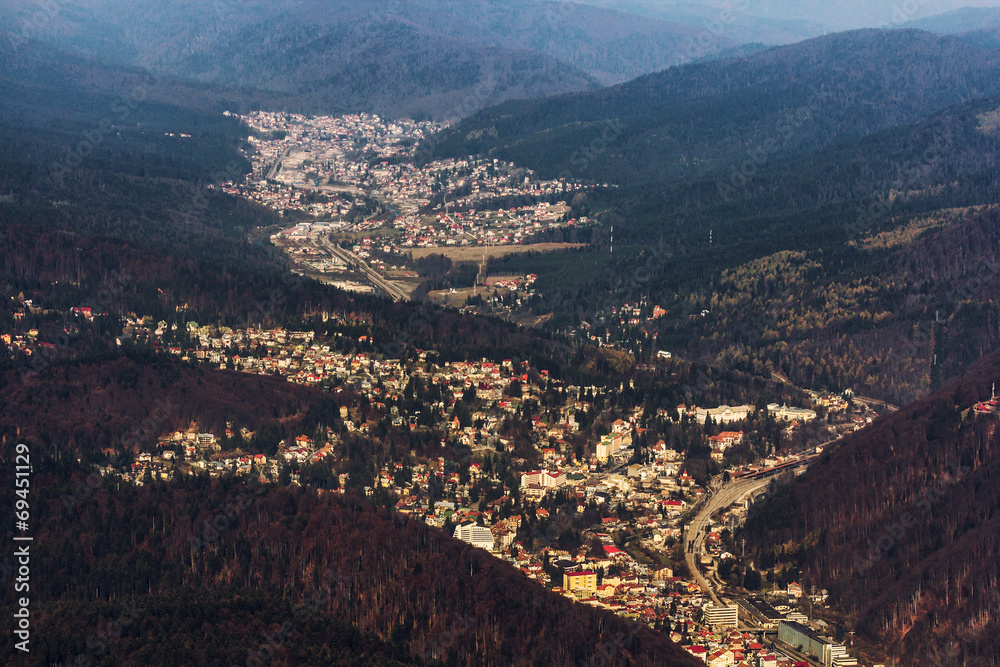 Mountain village seen from above