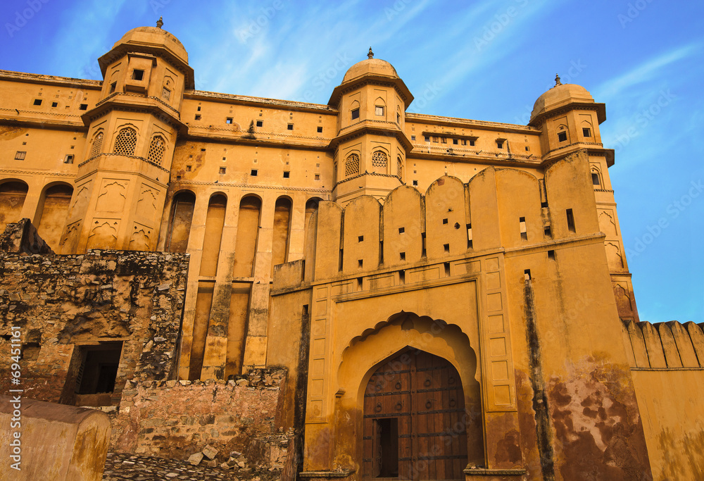 Facade of Amber fort, Jaipur, India