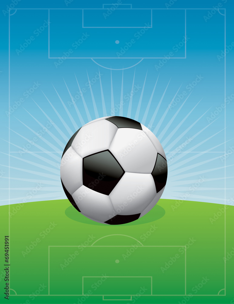 Obraz premium Soccer Football Field Background Illustration