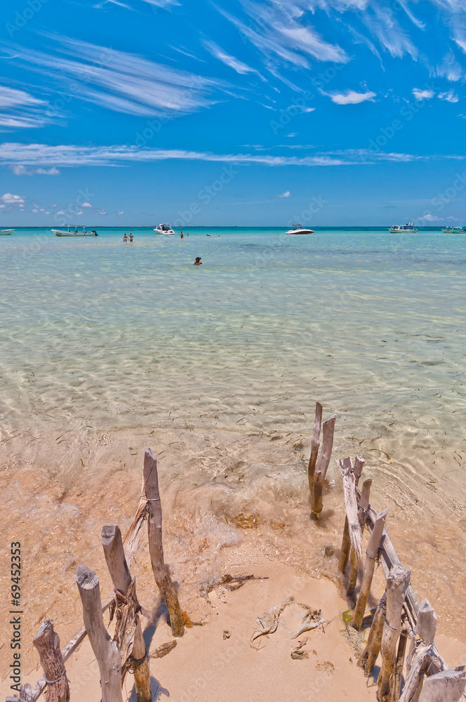 tropical sea in Isla Mujeres, Mexico