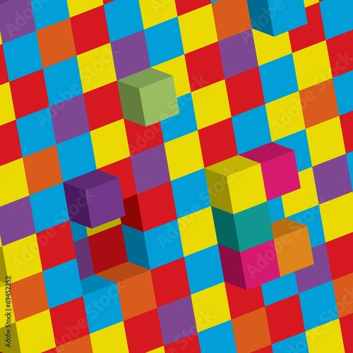 Illustration of 3d cubes background