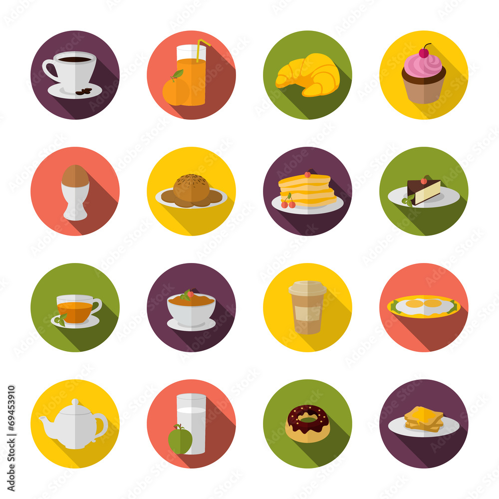 Breakfast icon flat