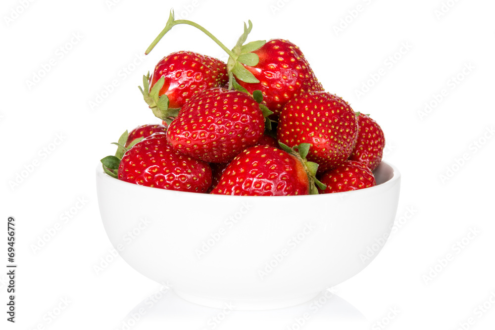 Bowl with strawberry on white Bowl with strawberry on white