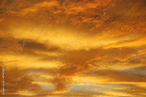 Evening sky sunset  yellow clouds