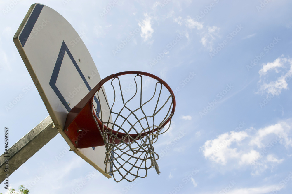 Basketabll hoop under blue sky Basketabll hoop under blue sky