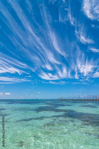 tropical sea in Isla Mujeres  Mexico