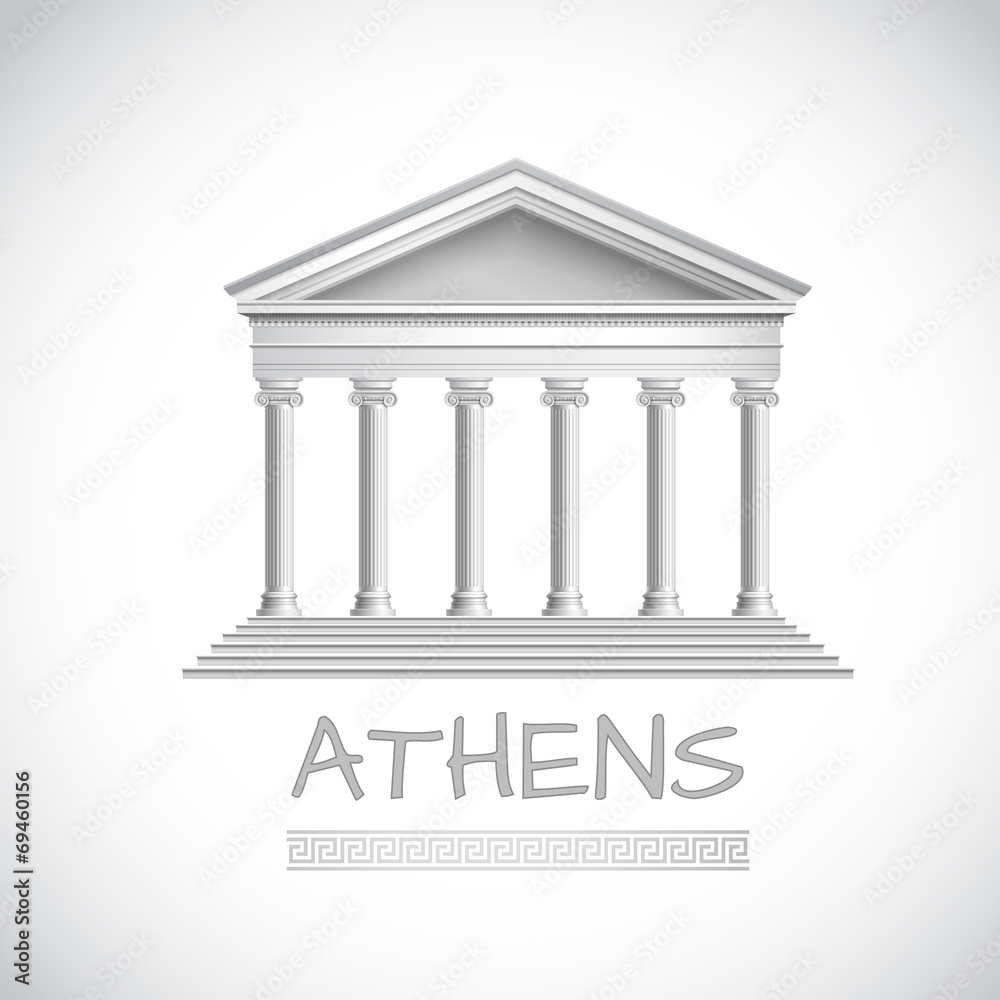 Obraz premium Athens temple emblem