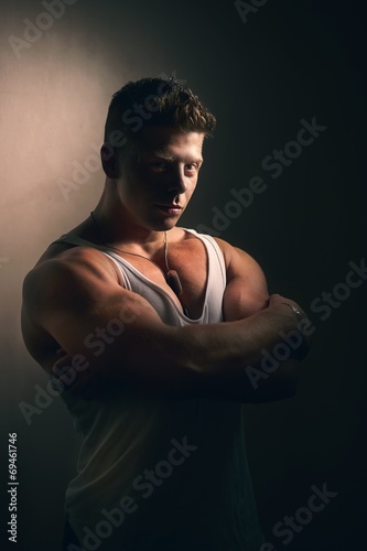 Handsome bodybuilder posing