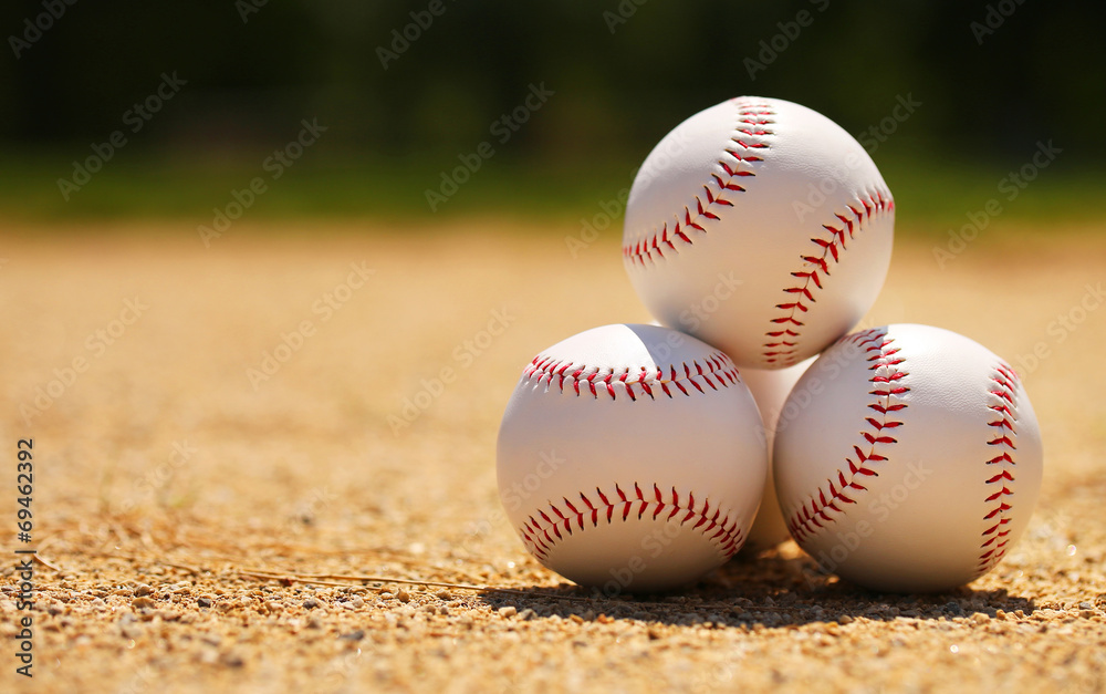Baseball. Balls on Field