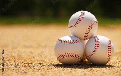 Photography Baseball. Balls on Field