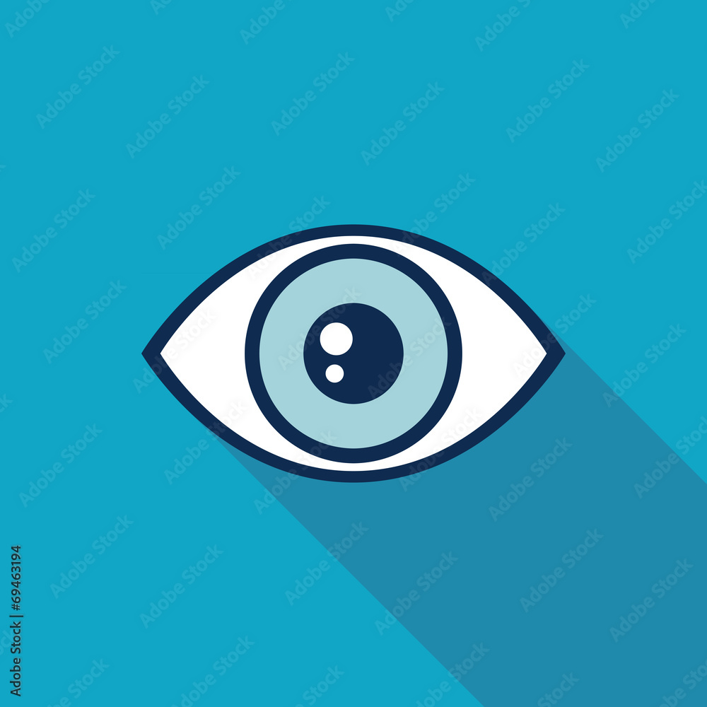 Eye Flat style Icon with long shadows Eye Flat style Icon with long shadows